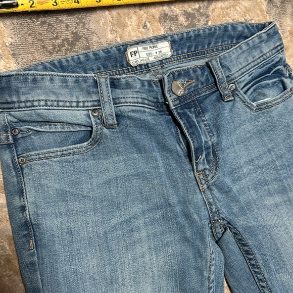 Free people distressed skinny jeans raw hem 25 - Picture 3 of 7